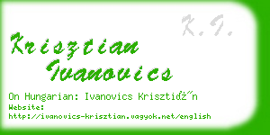 krisztian ivanovics business card